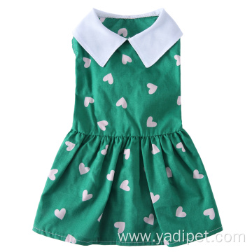 Green Summer cat Dog Dress Puppy Clothes